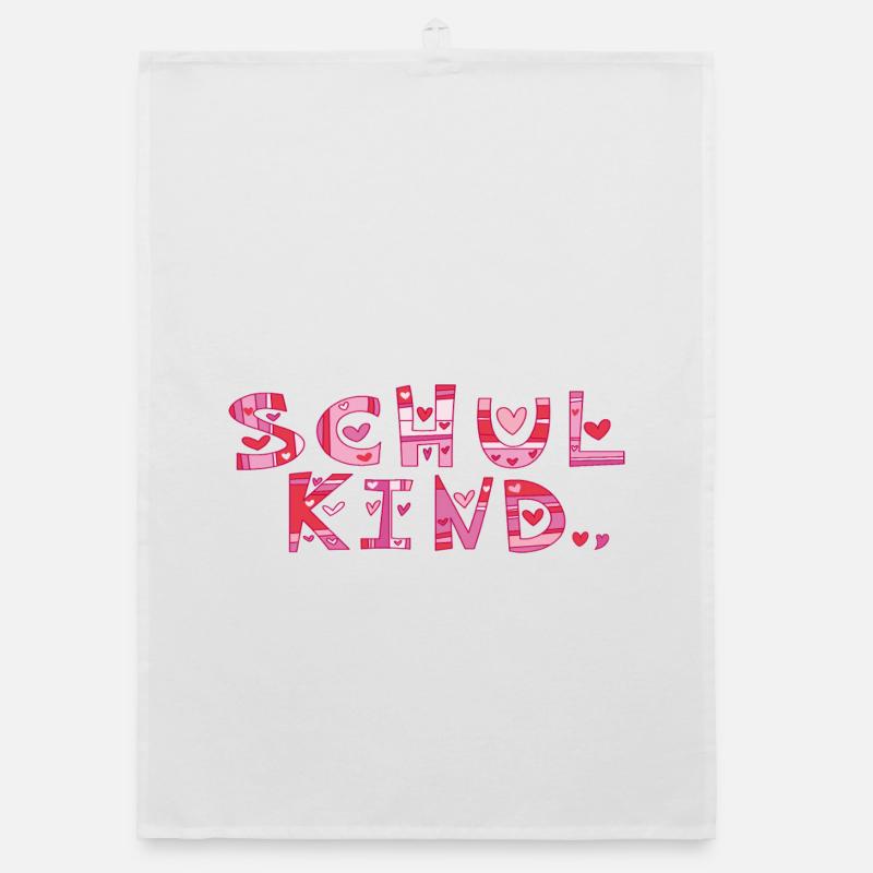 Schulkind mit Herzchen  Organic Geschirrtuch