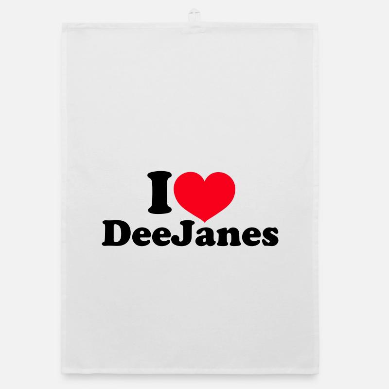 I Love DeeJanes - Organic Geschirrtuch - Weiß