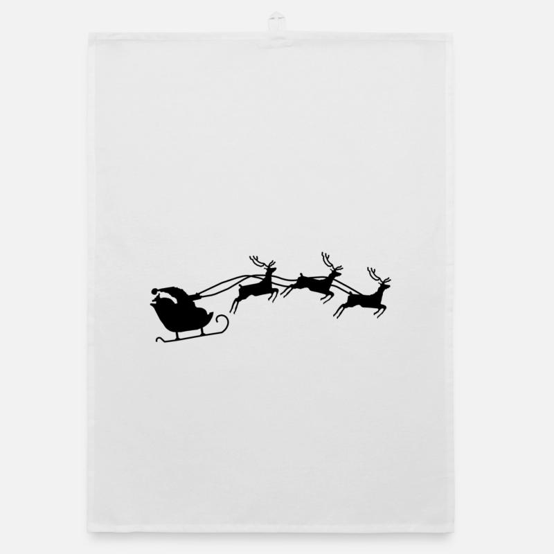 Weihnachtsmann mit Schlitten Organic Geschirrtuch