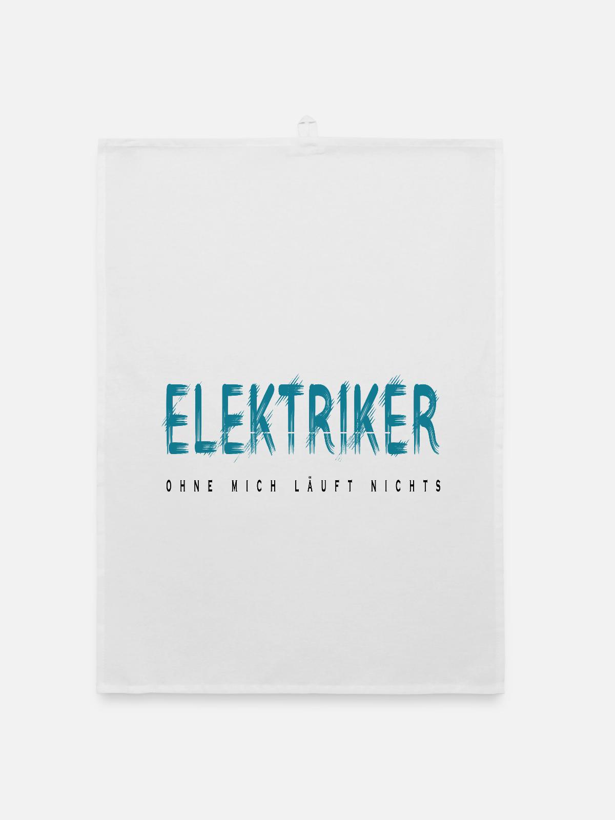 Elektriker Handwerker Design - Organic Geschirrtuch - Weiß - Vorne
