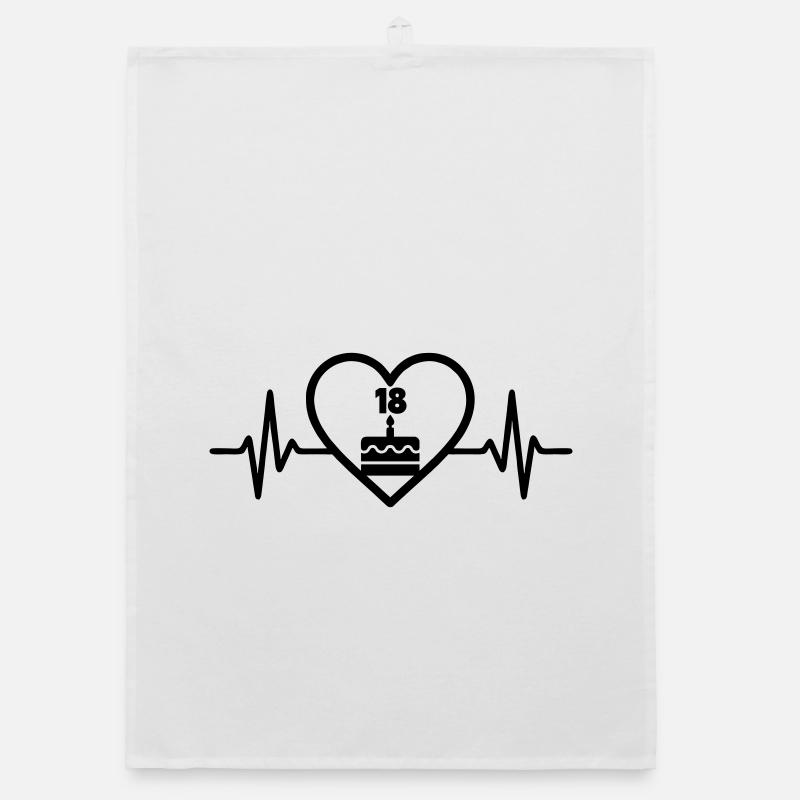 Heart Birthday 18 Years Cake Organic dish towel