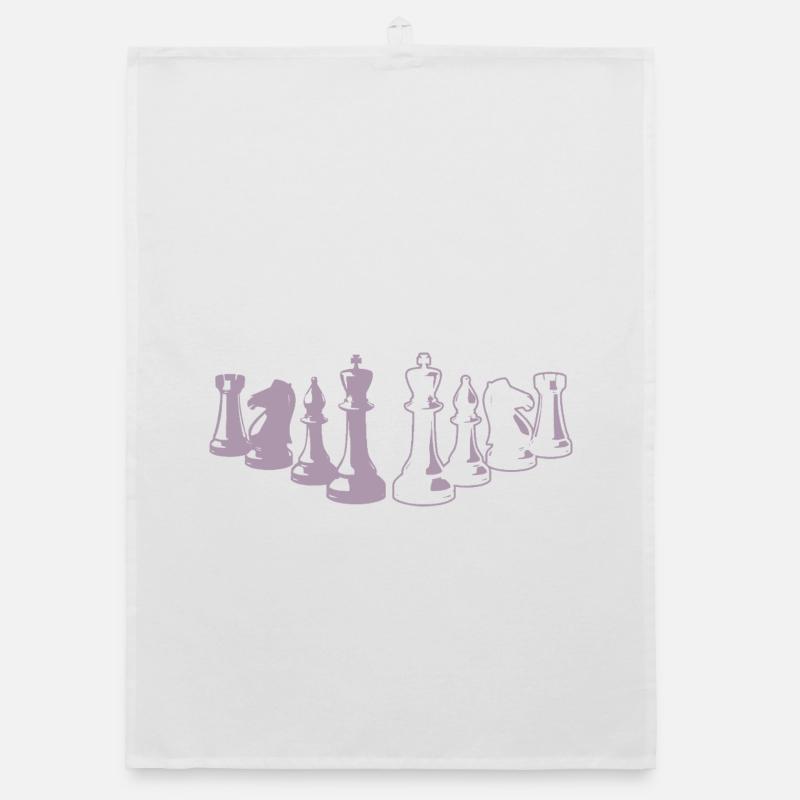 Minimalist Chess Silhouette Chessboard Organic dish towel