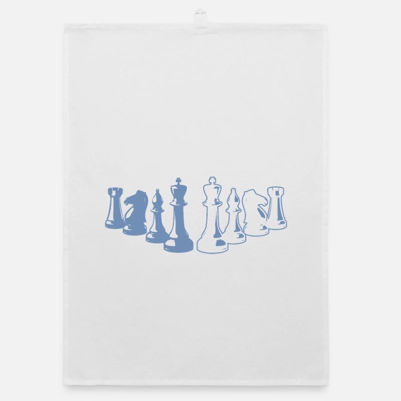 Minimalist Chess Silhouette Chessboard Des Organic dish towel