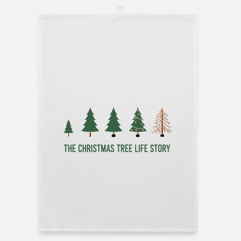 Weihnachtsbaum Evolution – Lustiges Xmas Design - Organic Geschirrtuch - Weiß