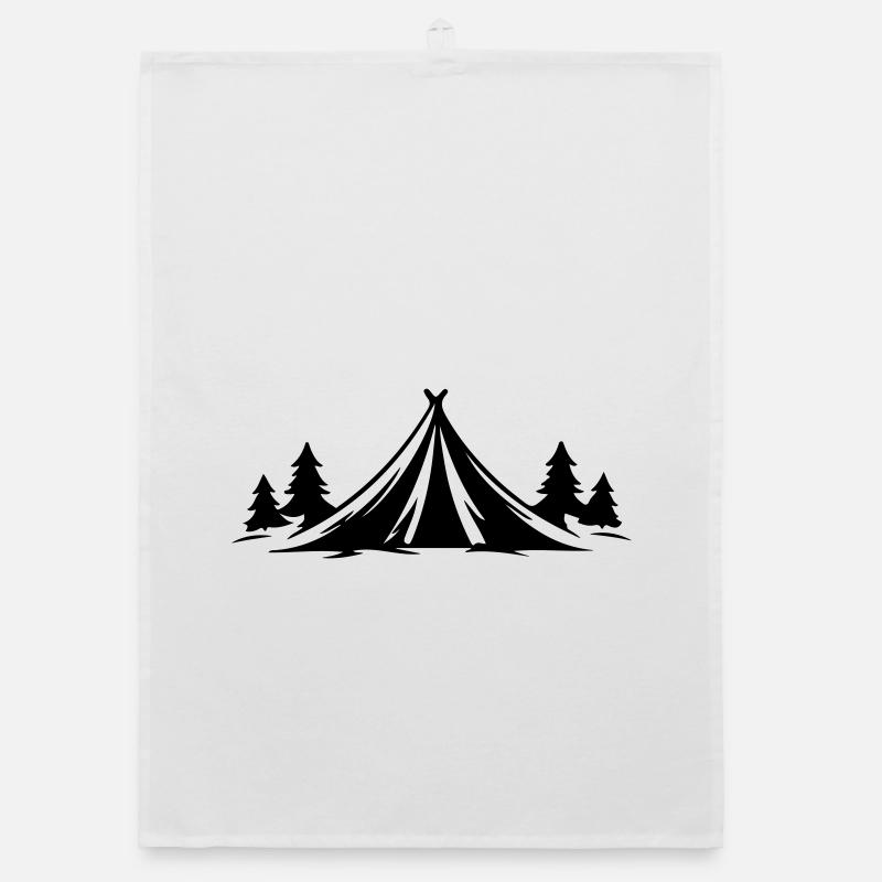 Camping Tent Nature Icon Organic dish towel