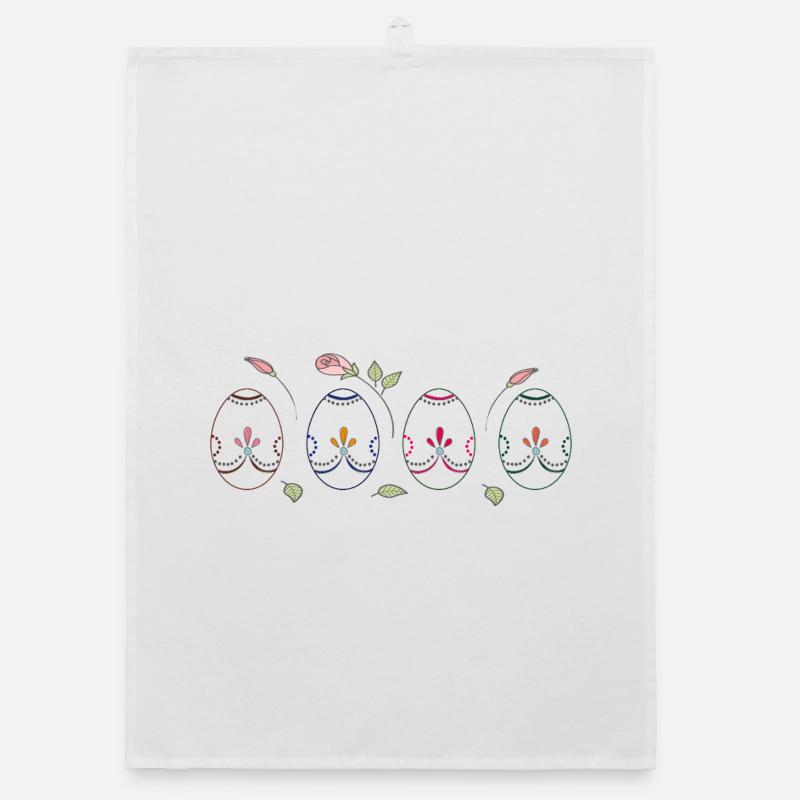 colorful Easter eggs Organic dish towel
