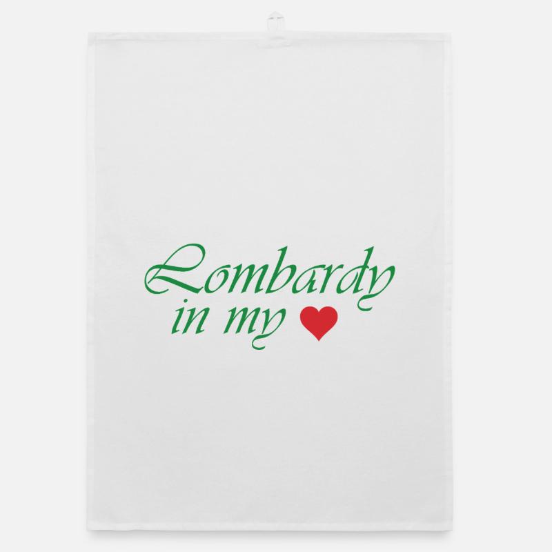 Lombardy Heart Script Design Organic dish towel