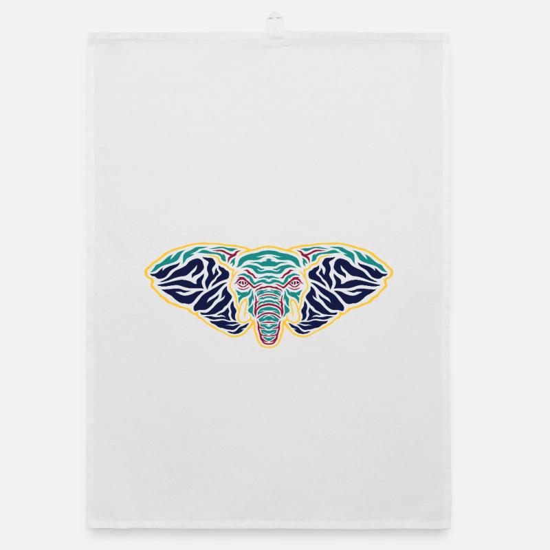 Psychedelic Elephant Head Organic dish towel