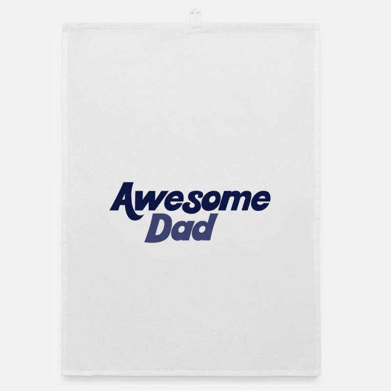 Bold Blue Gradient Awesome Dad Organic dish towel