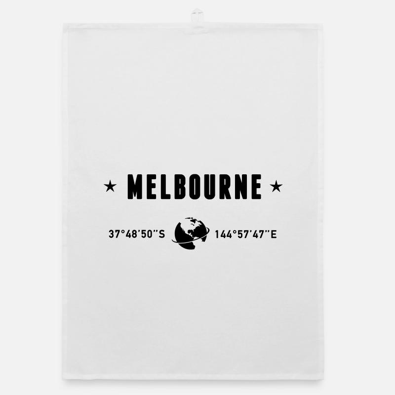 Melbourne Australia Coordinates Planet Earth Organic dish towel