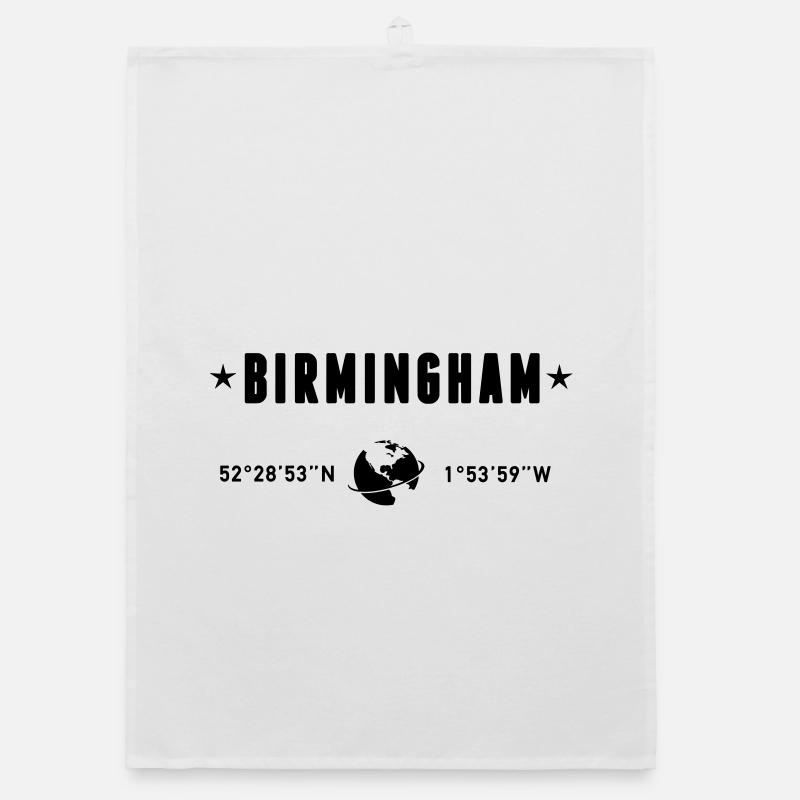 Birmingham UK Coordinates Planet Earth Organic dish towel