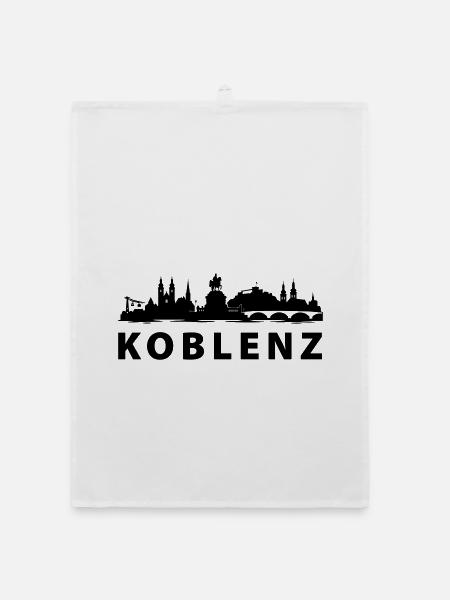Koblenz Skyline - Organic Geschirrtuch - Weiß