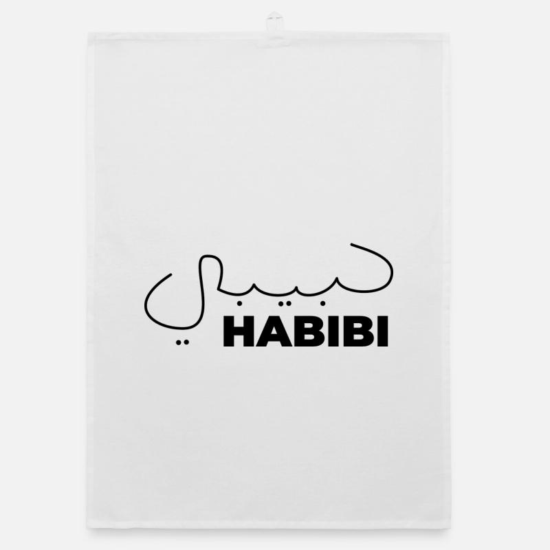 Habibi Treasure Gift Expression arabe Coeur Torchon bio