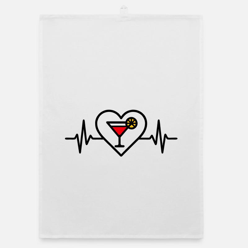 Cocktail Herz Aperitif Getränk Organic Geschirrtuch