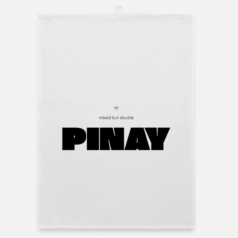 Mixed but Double – Pinay Diversity Statement - Organic Geschirrtuch - Weiß
