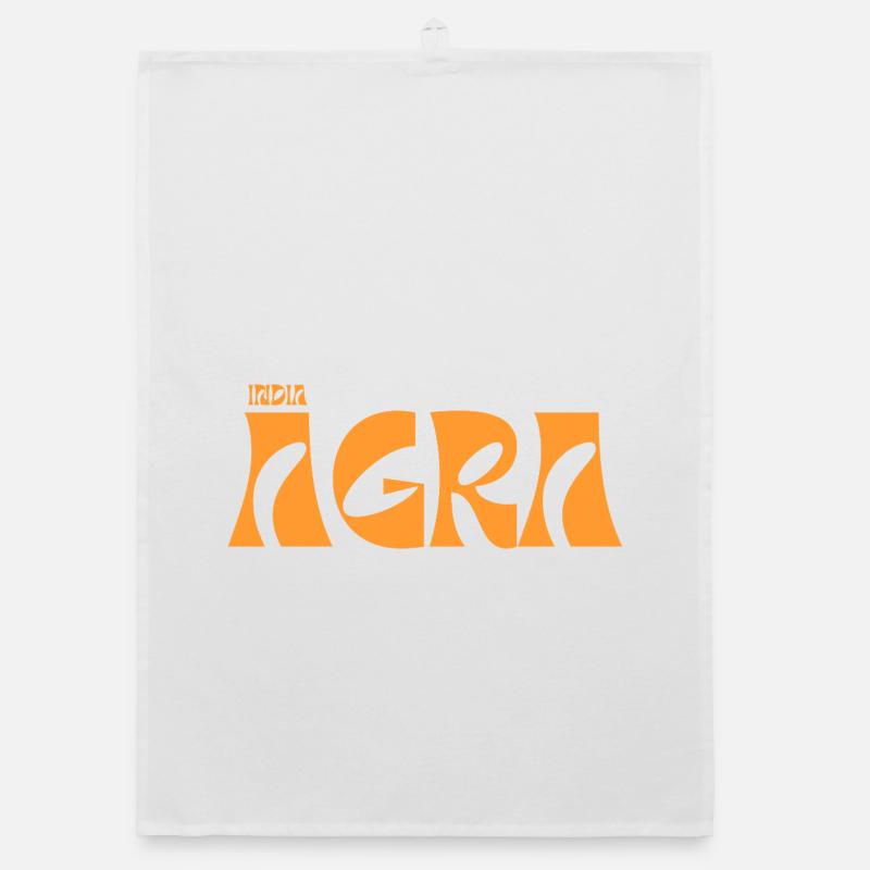 Agra India Bold Typography Organic dish towel