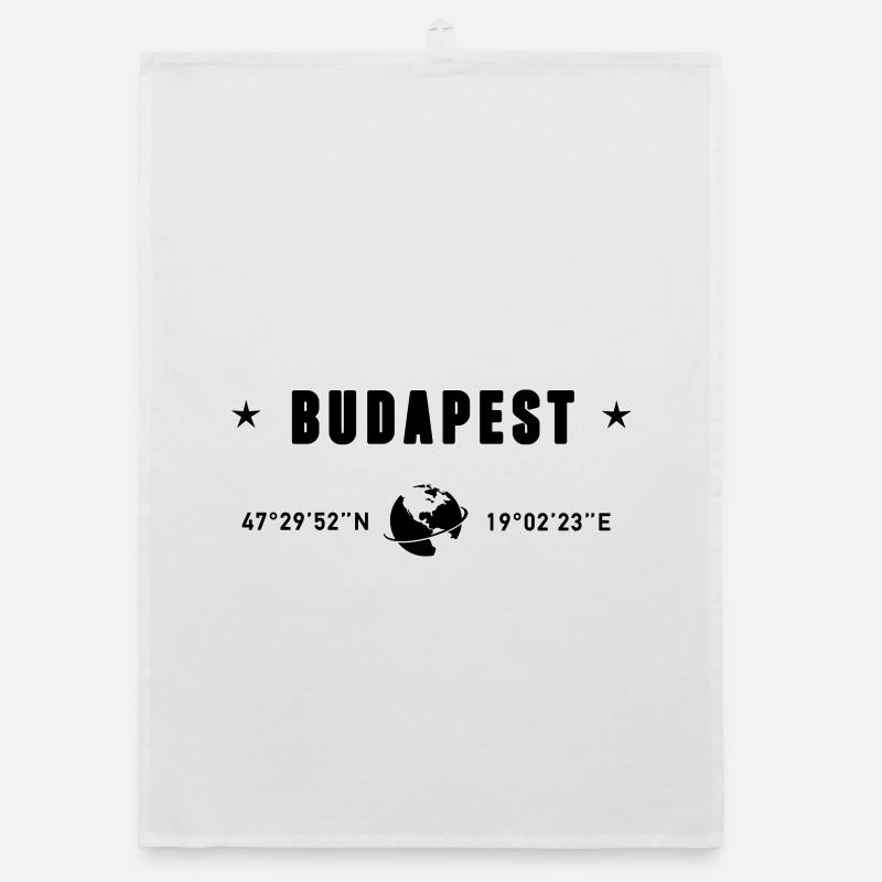 Budapest, Ungarn koordiniert den Planeten Erde Organic Geschirrtuch