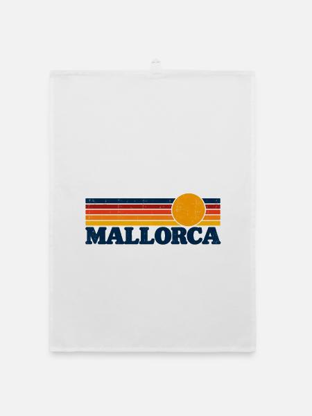 Mallorca - Palmen - Spanien - Espana - Insel - Organic Geschirrtuch - Weiß - Vorne