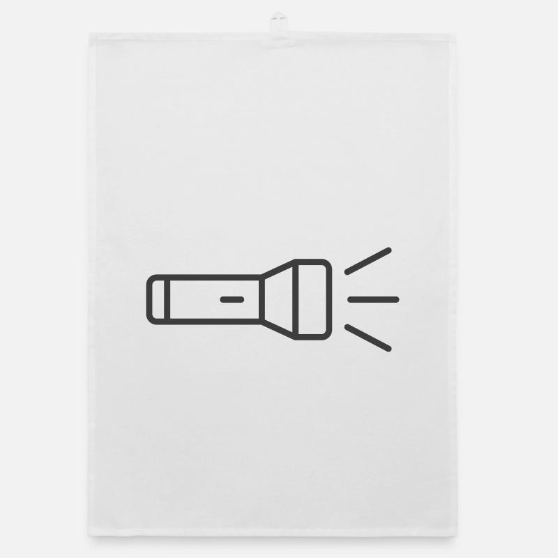 Flashlight Line Icon Organic dish towel