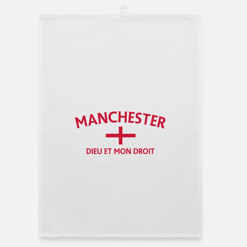 T-shirt à devise du drapeau de Manchester Torchon bio