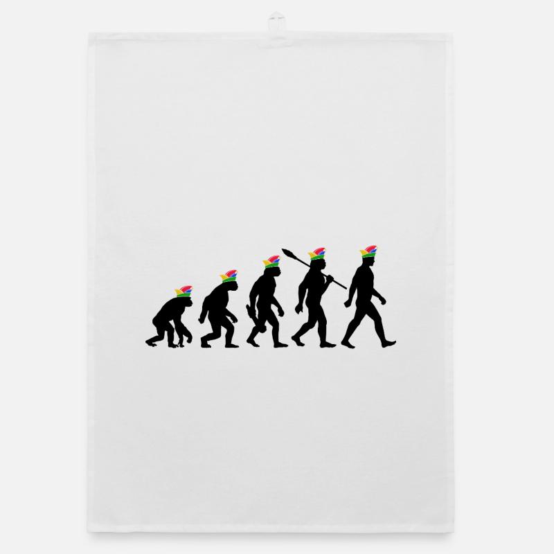 Homo Karnevalis | Evolution der Narren, Fastnacht Organic Geschirrtuch