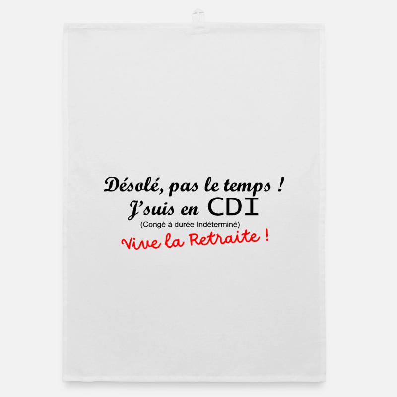 Vive la retraite - Torchon bio - blanc