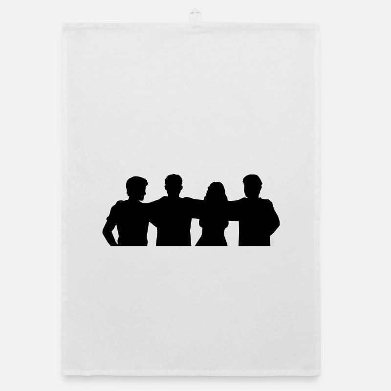 People Group Silhouette Friends Team Together Organic dish towel