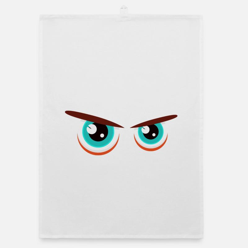 Intensive Blickblicke mit angespannter Mimik Organic Geschirrtuch