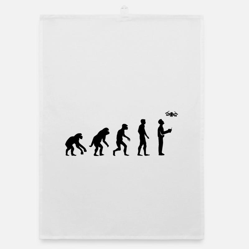 Drone Pilot Evolution Development Funny Design Organic dish towel