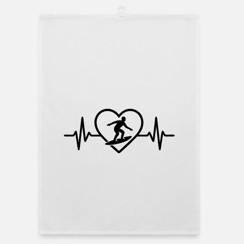 Surfing Heart Organic dish towel