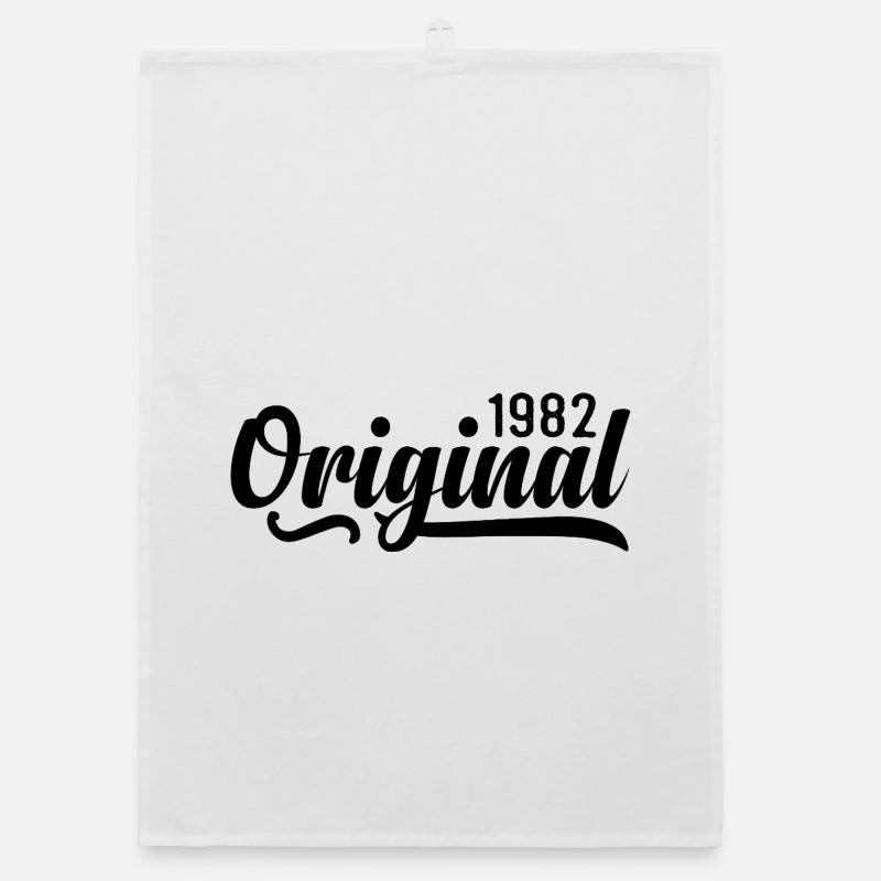 1982 birthday 43 years old, retro 1982 Organic dish towel