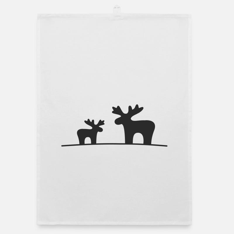 Moose Silhouette Forest Organic dish towel
