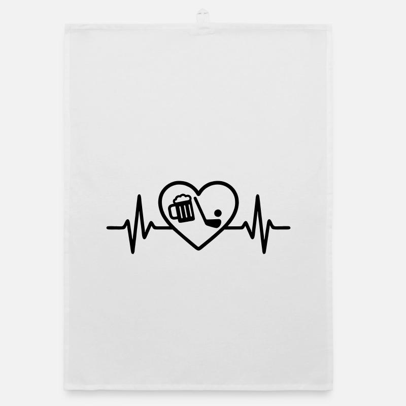 Herz Golf Bier Organic Geschirrtuch