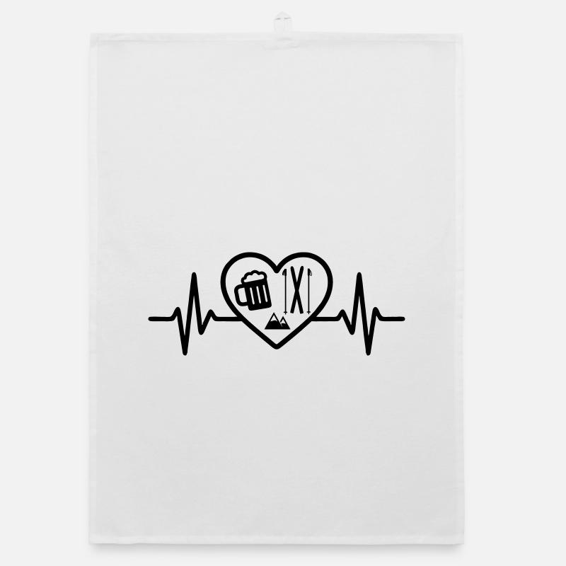 Herz Ski Bier Organic Geschirrtuch