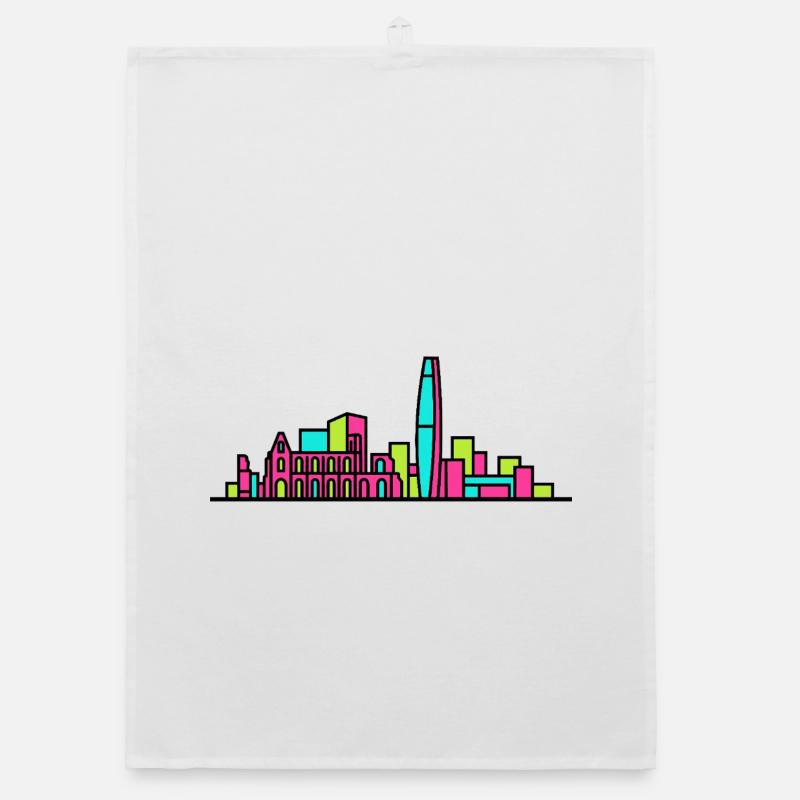 Reading City Skyline Blade Building Modern Art Organic dish towel
