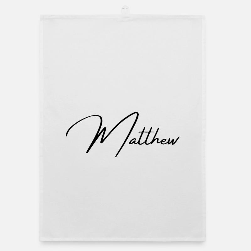 Conception du nom Matthew - Typographie élégante Torchon bio
