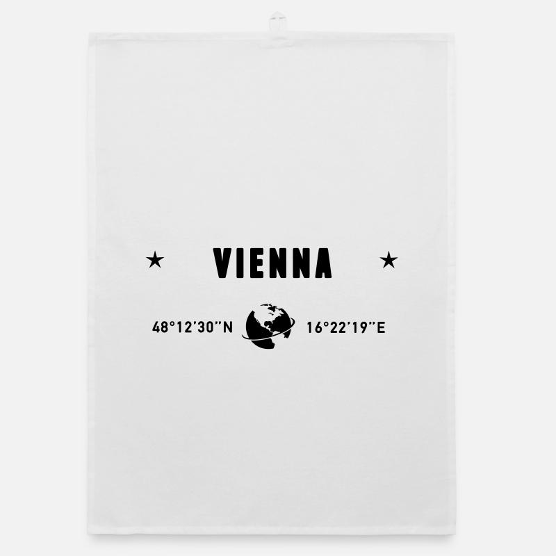 Vienna Austria Coordinates Planet Earth Organic dish towel
