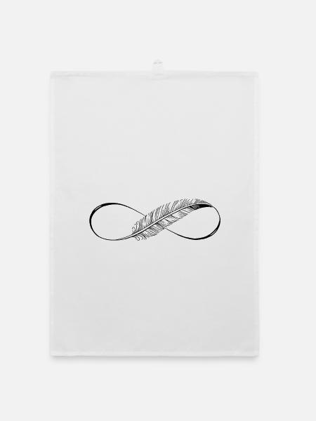 Cute Lines Infinity Feder - Organic Geschirrtuch - Weiß - Vorne