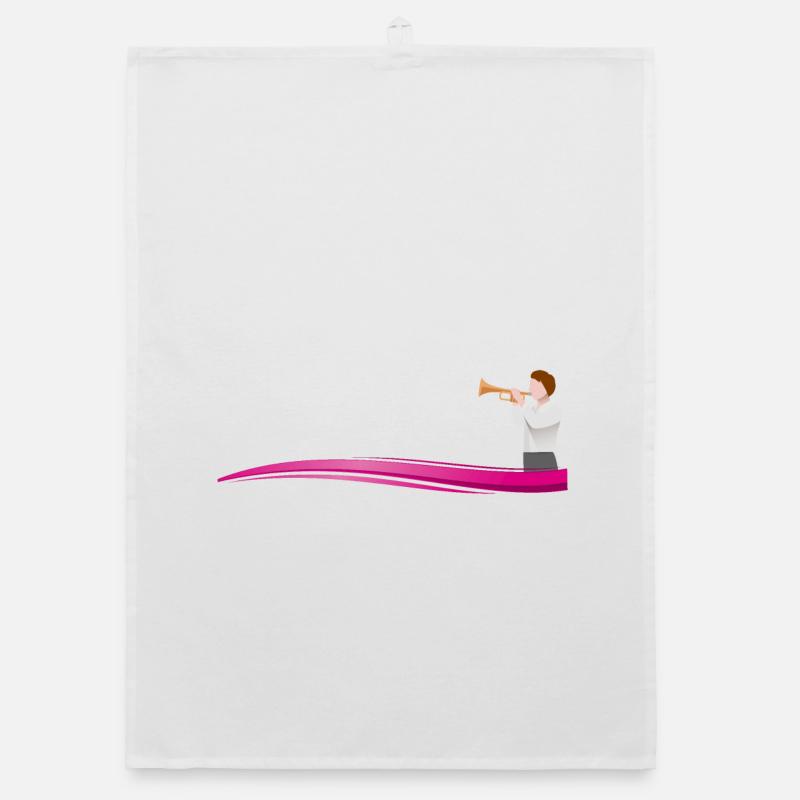 Musician TROMPETER on Wave - Text Template Organic dish towel