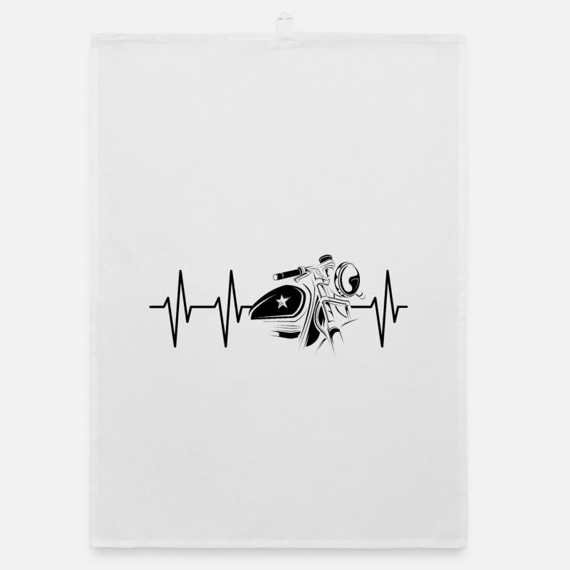 custom bikes heartbeat pulse ekg motorcycles biker Organic dish towel