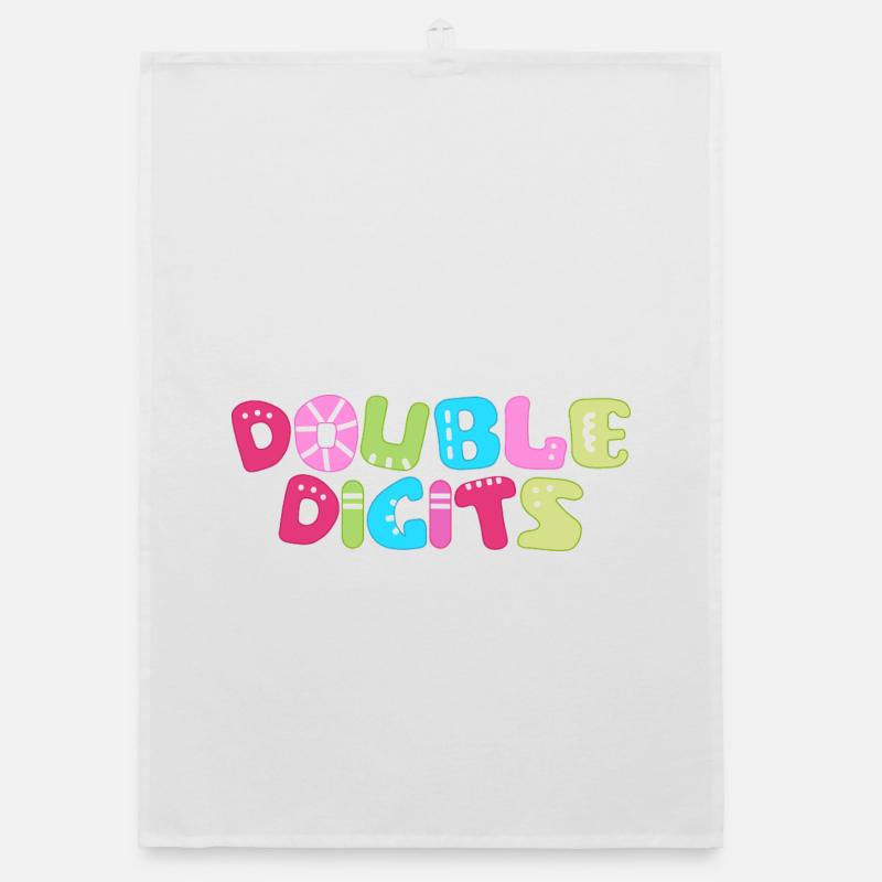 Double Digits: Colorful Bubble Numerals Organic dish towel