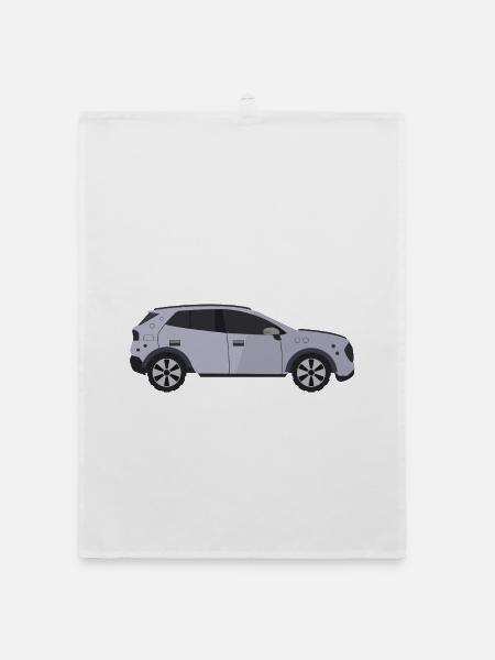 Voiture - Torchon bio - blanc - Devant