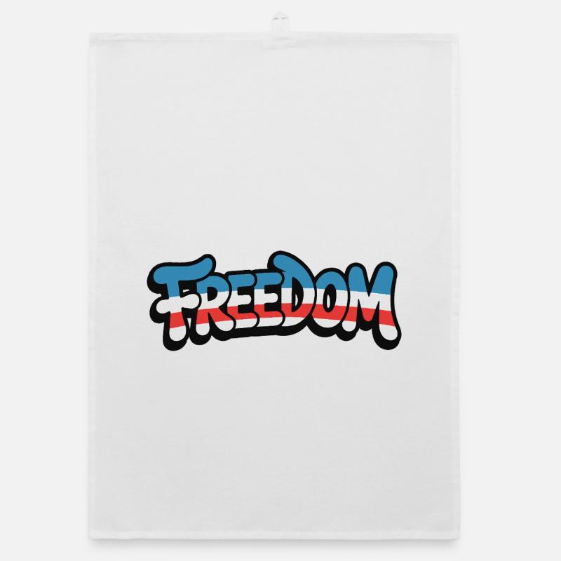 Freedom Typography Statement Design Organic dish towel