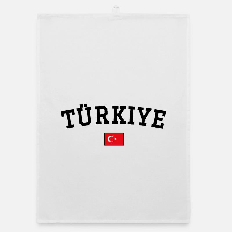 Turkey Flag Design Black Organic dish towel