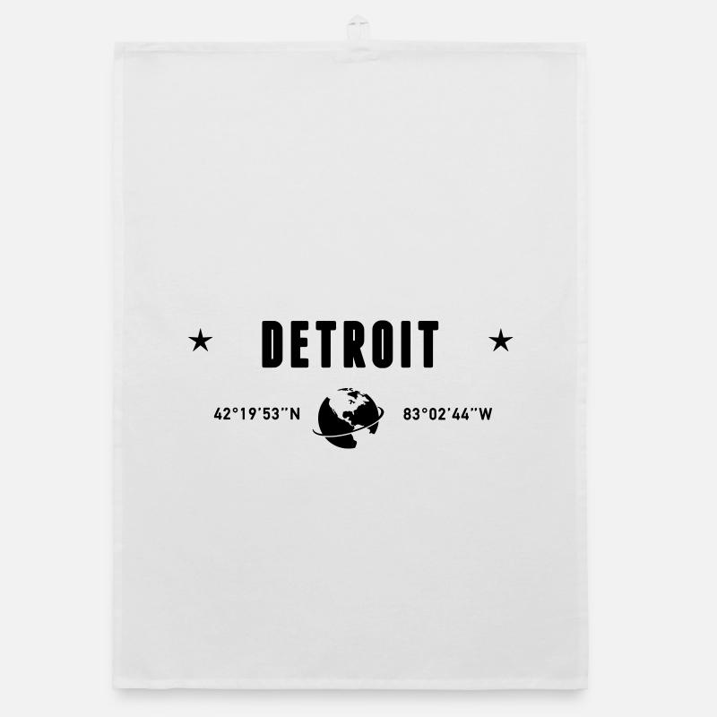 Detroit Michigan Coordinates Planet Earth Organic dish towel