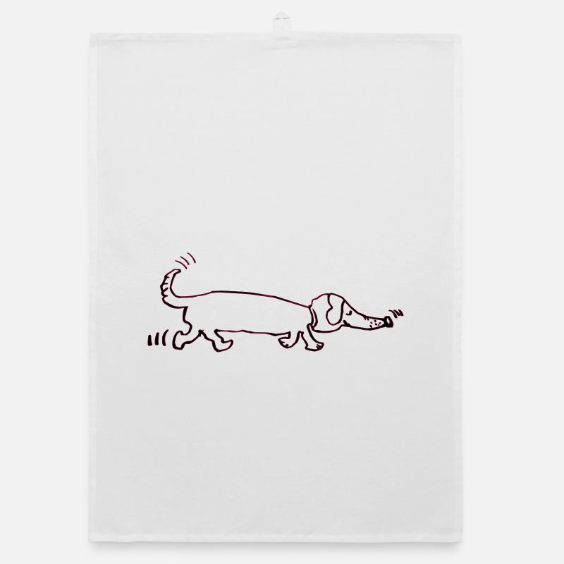 drôle teckel, teckel, chien, teckel Torchon bio