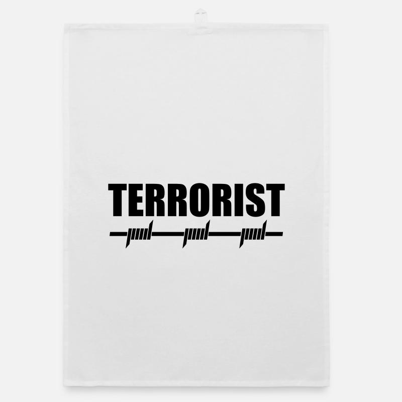 Terrorist | Terror | Stacheldraht Organic dish towel