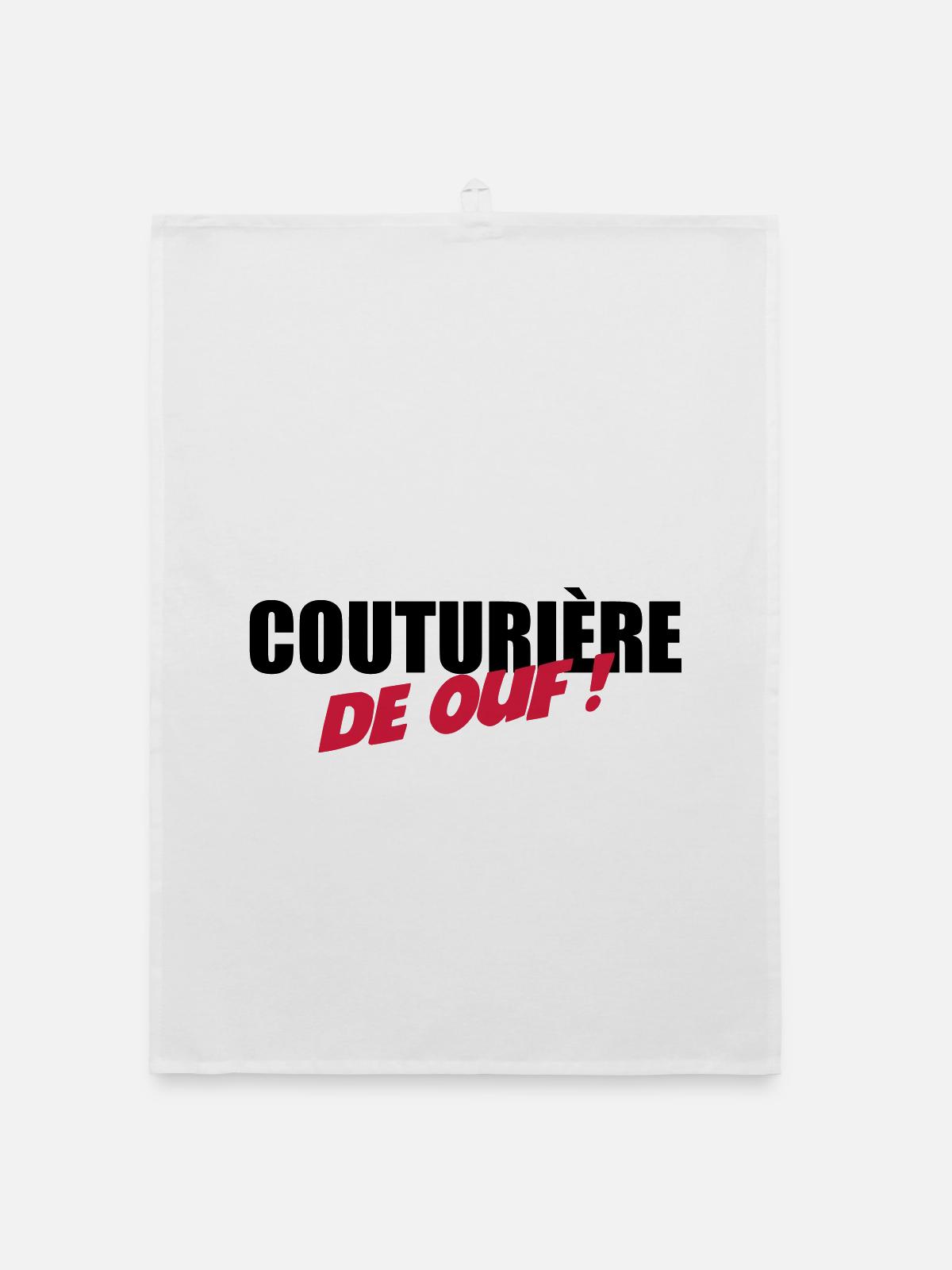 Couturière de ouf - Torchon bio - blanc - Devant