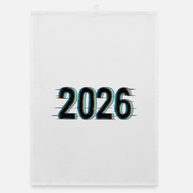 Futuristic Year 2026 Design with Neon Effect Organic dish towel