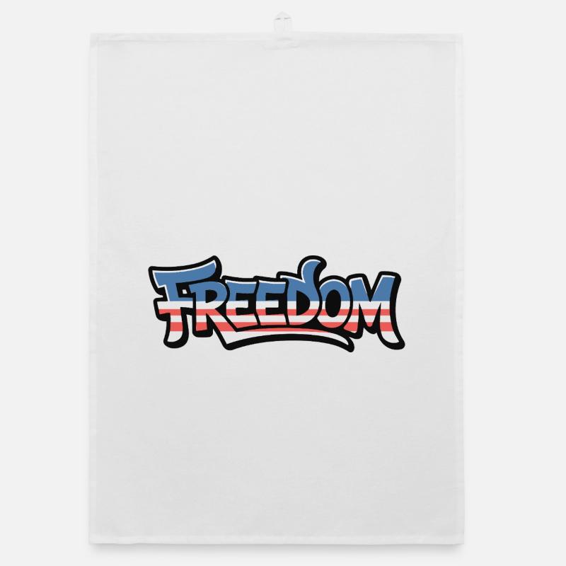 Freedom Typografie Statement Design Organic Geschirrtuch